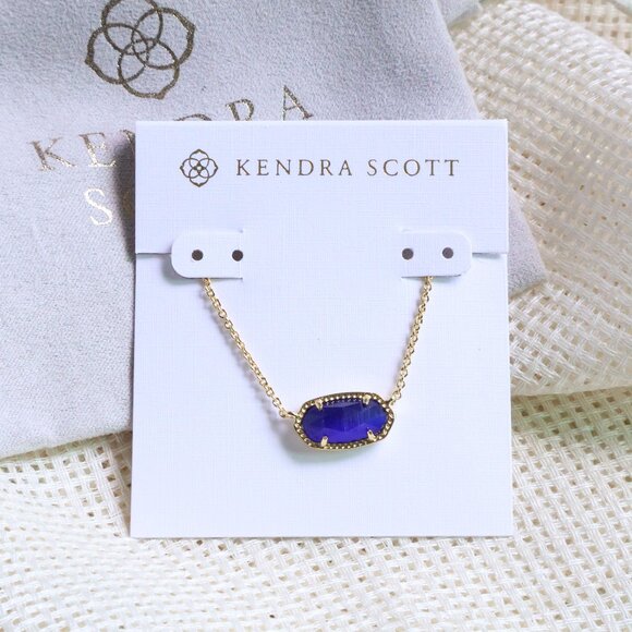 Kendra Scott Jewelry - Kendra Scott Elisa Gold Necklace Cobalt Cat's Eye NEW